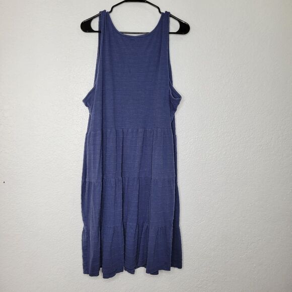 Sonoma Size XXL Blue Sleeveless Tank Tiered Button Front Midi Dress with Pockets - Picture 6 of 9
